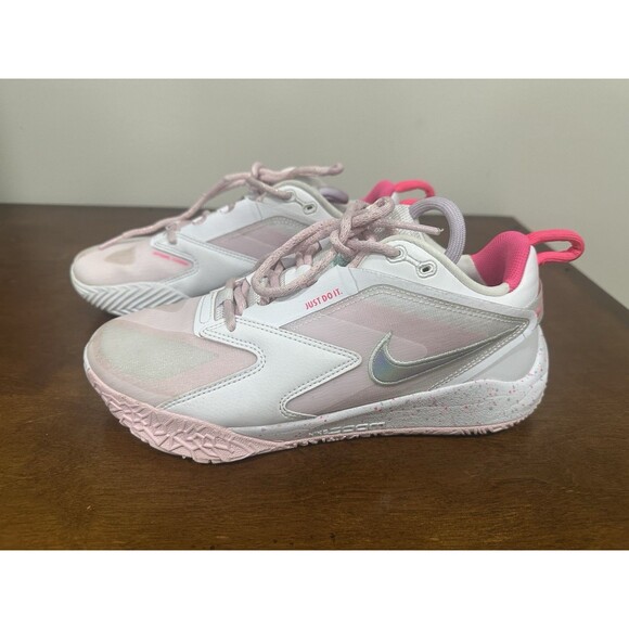 Nike Air Zoom Hyperace 3 SE White Pink Volleyball HF3239-100 Teen Size 6.5 - Picture 1 of 6